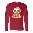 thumbnail image 1 of Inktastic Sloth Pizza Long Sleeve T-Shirt, 1 of 5