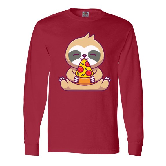 Inktastic Sloth Pizza Long Sleeve T-Shirt