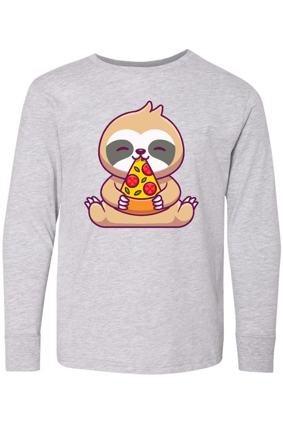 Sloth Pizza Long Sleeve Youth T-Shirt