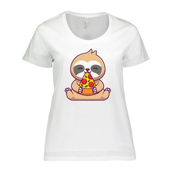 Inktastic Sloth Pizza Women's Plus Size T-Shirt