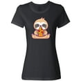 thumbnail image 1 of Inktastic Sloth Pizza Women's T-Shirt, 1 of 5