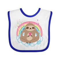 Inktastic Sloth Yoga Rainbow Girls Baby Bib