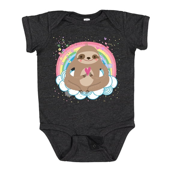 Inktastic Sloth Yoga Rainbow Girls Baby Bodysuit