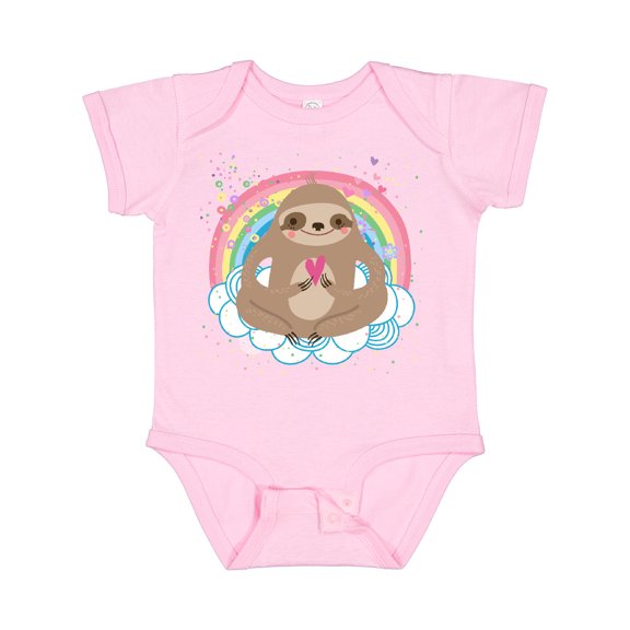 Inktastic Sloth Yoga Rainbow Girls Baby Bodysuit