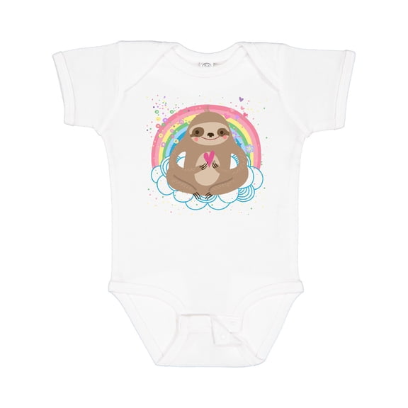 Inktastic Sloth Yoga Rainbow Girls Baby Bodysuit