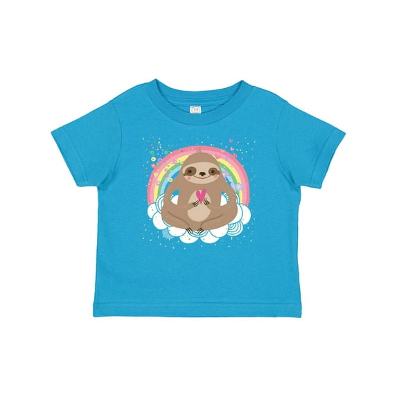 Inktastic Sloth Yoga Rainbow Girls Baby T-Shirt