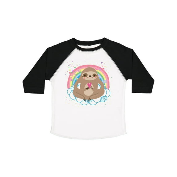Inktastic Sloth Yoga Rainbow Girls Toddler T-Shirt