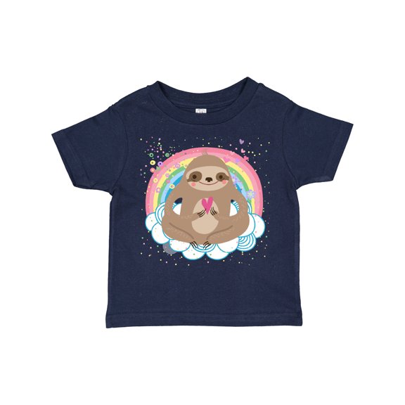 Inktastic Sloth Yoga Rainbow Girls Toddler T-Shirt
