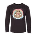 thumbnail image 1 of Inktastic Sloth Yoga Rainbow Long Sleeve Youth T-Shirt, 1 of 5