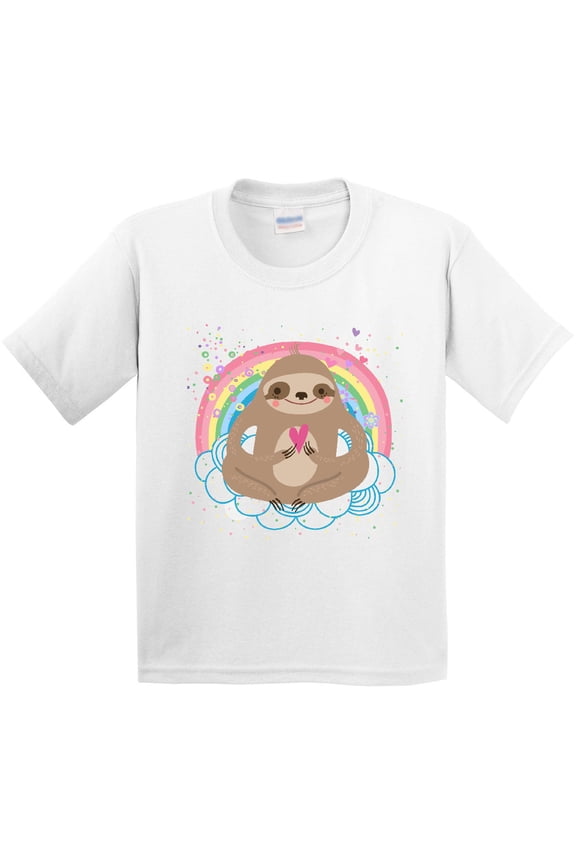 Sloth Yoga Rainbow Youth T-Shirt