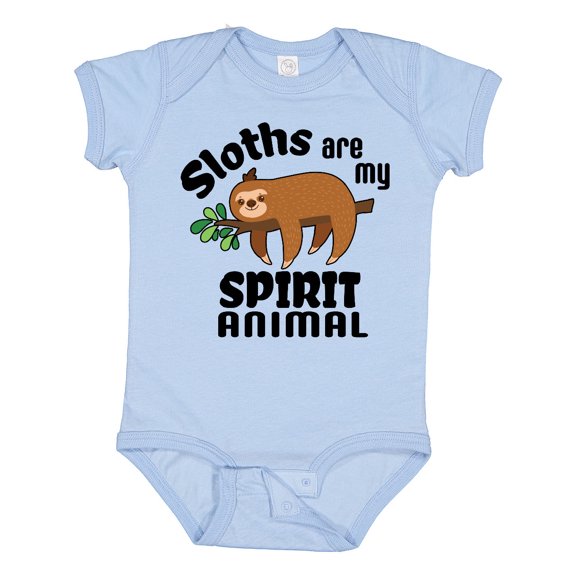 Inktastic Sloths Are My Spirit Animal with Cute Sloth Illustration Boys or Girls Baby Bodysuit
