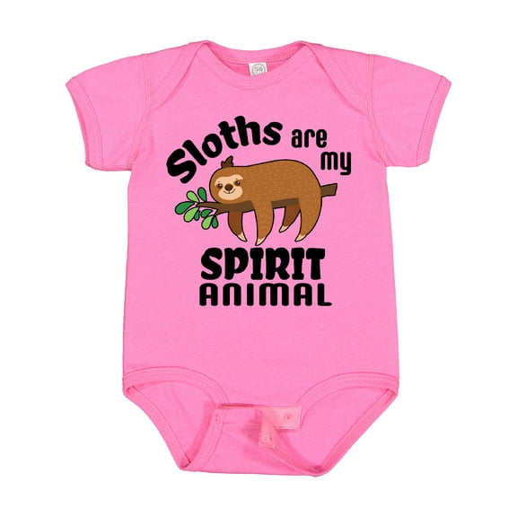 Inktastic Sloths Are My Spirit Animal with Cute Sloth Illustration Boys or Girls Baby Bodysuit