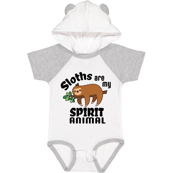 Inktastic Sloths Are My Spirit Animal with Cute Sloth Illustration Boys or Girls Baby Bodysuit