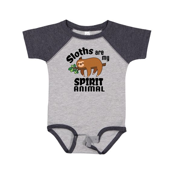 Inktastic Sloths Are My Spirit Animal with Cute Sloth Illustration Boys or Girls Baby Bodysuit