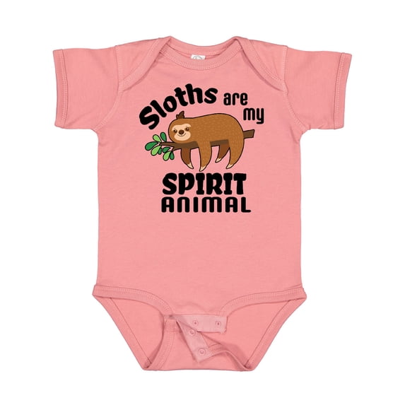 Inktastic Sloths Are My Spirit Animal with Cute Sloth Illustration Boys or Girls Baby Bodysuit