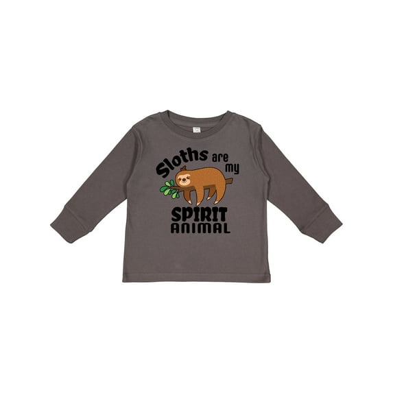 Inktastic Sloths Are My Spirit Animal with Cute Sloth Illustration Boys or Girls Long Sleeve Toddler T-Shirt