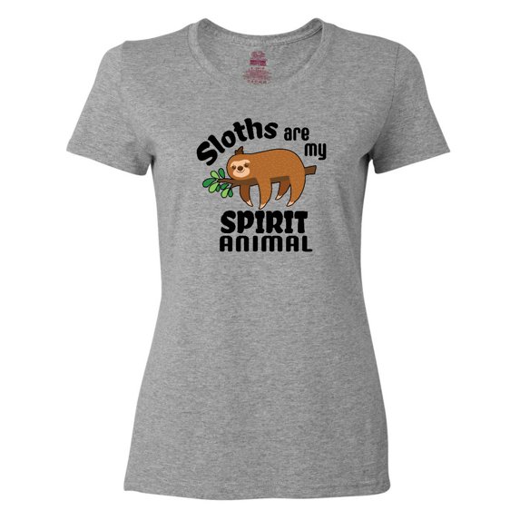 Inktastic Sloths Are My Spirit Animal with Cute Sloth Illustration Women's T-Shirt