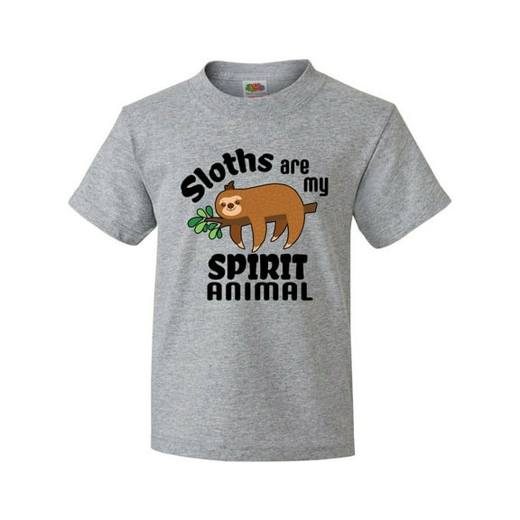 Inktastic Sloths Are My Spirit Animal with Cute Sloth Illustration Youth T-Shirt