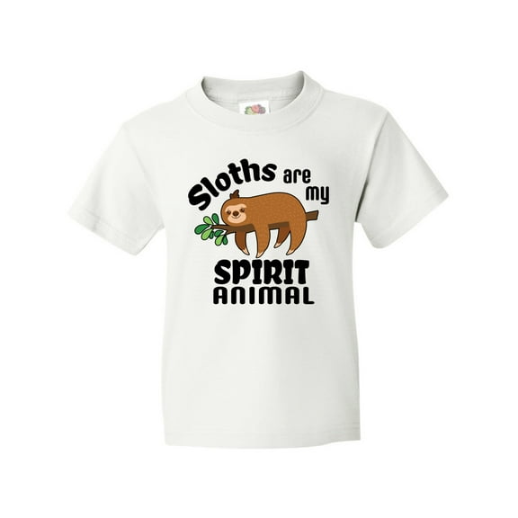 Inktastic Sloths Are My Spirit Animal with Cute Sloth Illustration Youth T-Shirt