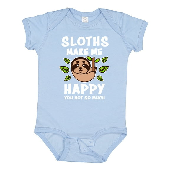 Inktastic Sloths Make Me Happy You Not So Much Boys or Girls Baby Bodysuit