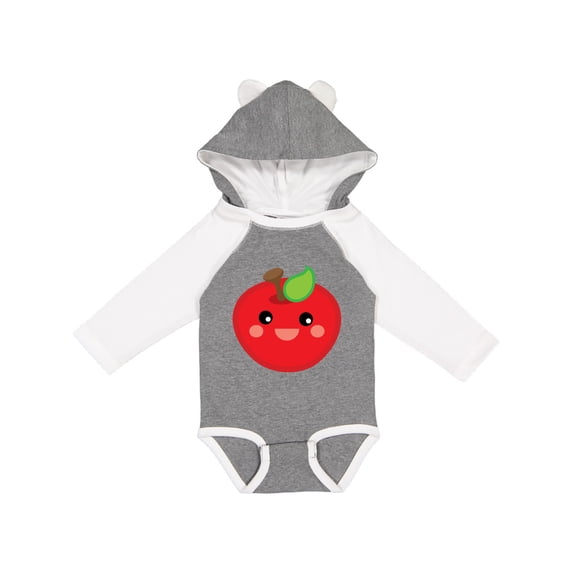 Inktastic Smiling Apple Boys or Girls Long Sleeve Baby Bodysuit