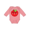 thumbnail image 1 of Inktastic Smiling Apple Boys or Girls Long Sleeve Baby Bodysuit, 1 of 5