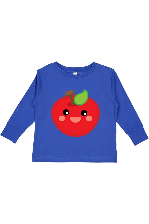 Smiling Apple Boys or Girls Long Sleeve Toddler T-Shirt