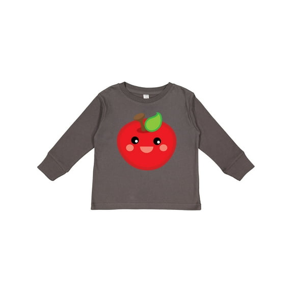 Inktastic Smiling Apple Boys or Girls Long Sleeve Toddler T-Shirt
