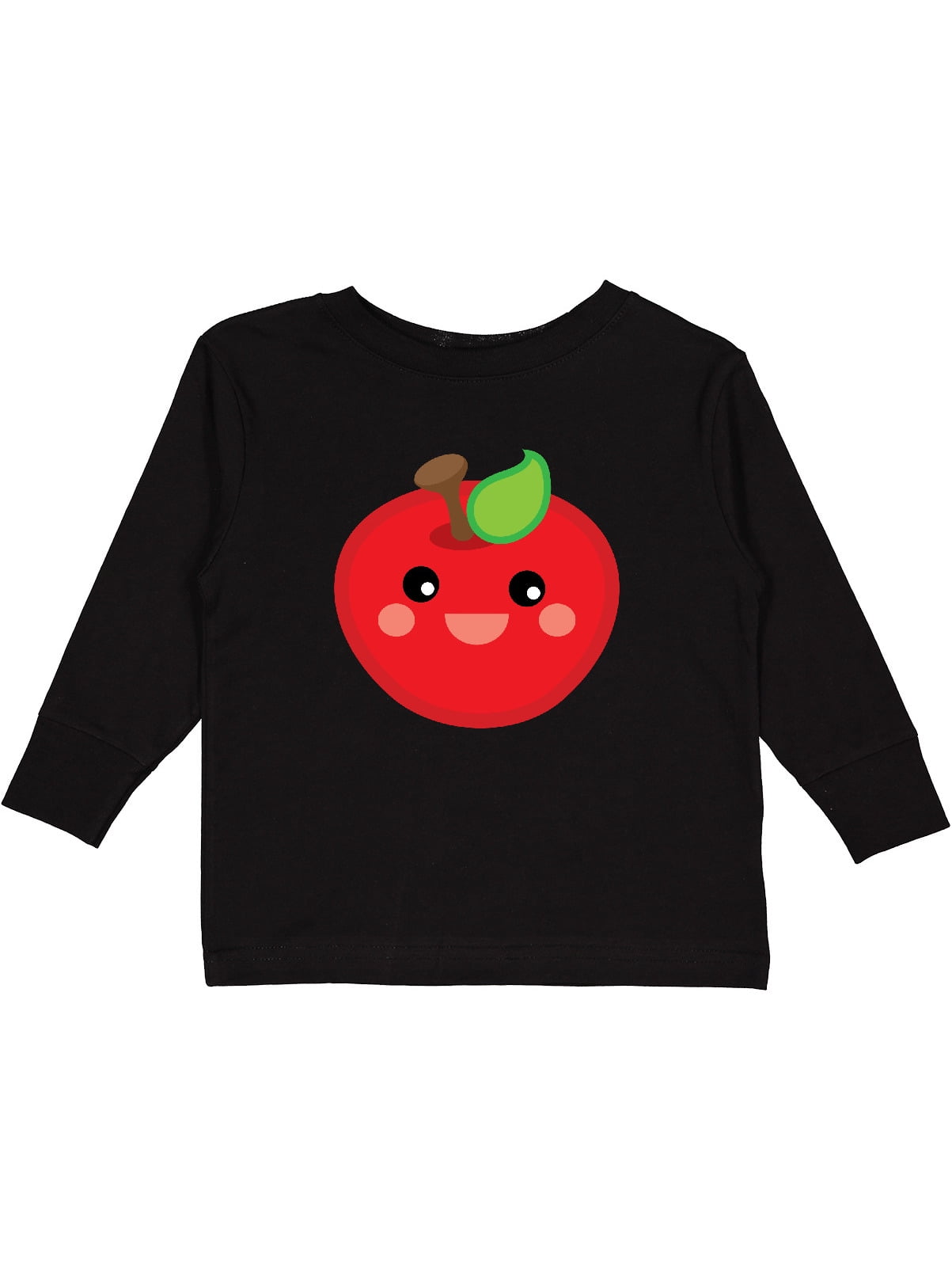 Inktastic Smiling Apple Boys or Girls Long Sleeve Toddler T-Shirt