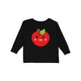 thumbnail image 1 of Inktastic Smiling Apple Boys or Girls Long Sleeve Toddler T-Shirt, 1 of 5
