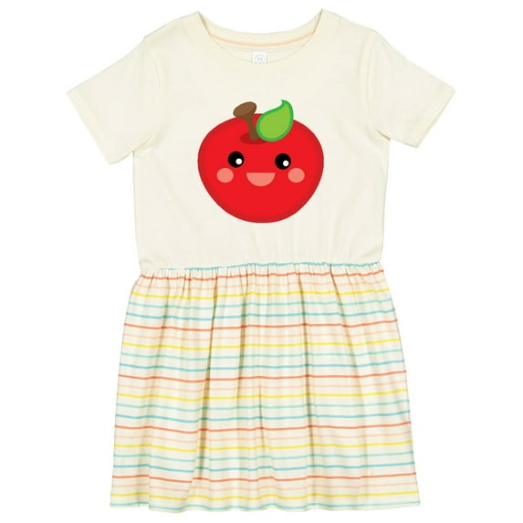 Inktastic Smiling Apple Girls Toddler Dress