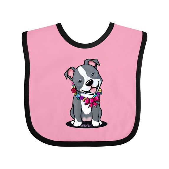 Inktastic Smiling Pit Bull Boys or Girls Baby Bib