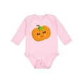 thumbnail image 1 of Inktastic Smiling Pumpkin, Halloween, Orange Pumpkin Boys or Girls Long Sleeve Baby Bodysuit, 1 of 5