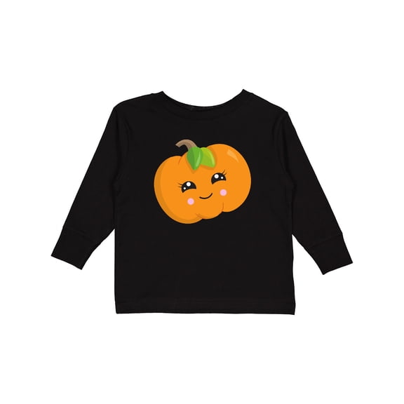 Inktastic Smiling Pumpkin, Halloween, Orange Pumpkin Boys or Girls Long Sleeve Toddler T-Shirt