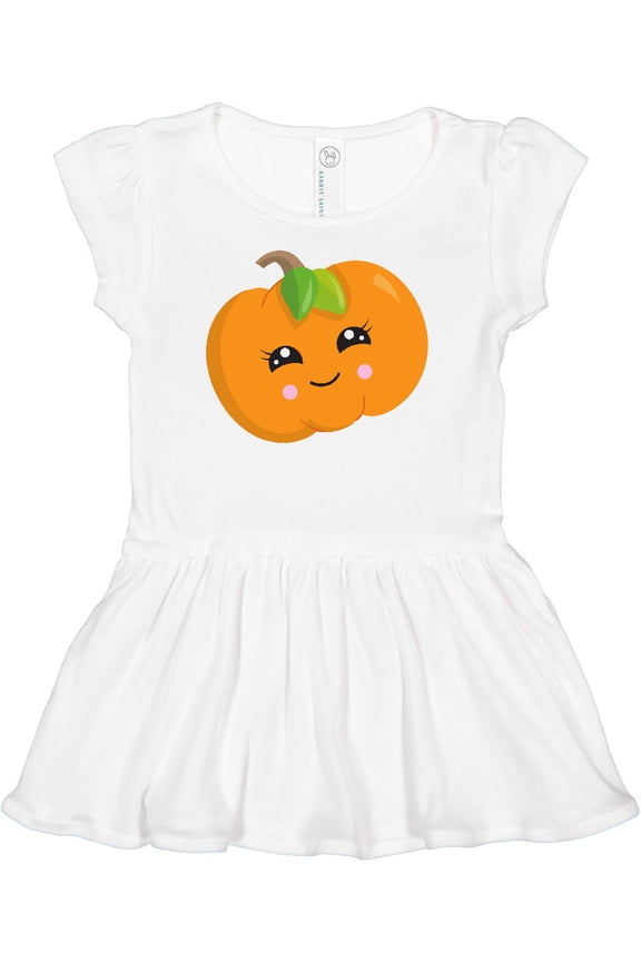 Smiling Pumpkin, Halloween, Orange Pumpkin Girls Baby Dress