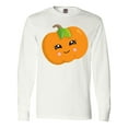 thumbnail image 1 of Inktastic Smiling Pumpkin, Halloween, Orange Pumpkin Long Sleeve T-Shirt, 1 of 5