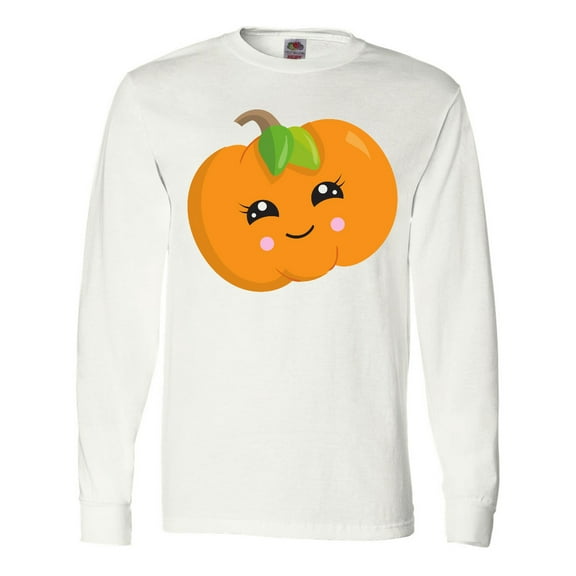 Inktastic Smiling Pumpkin, Halloween, Orange Pumpkin Long Sleeve T-Shirt