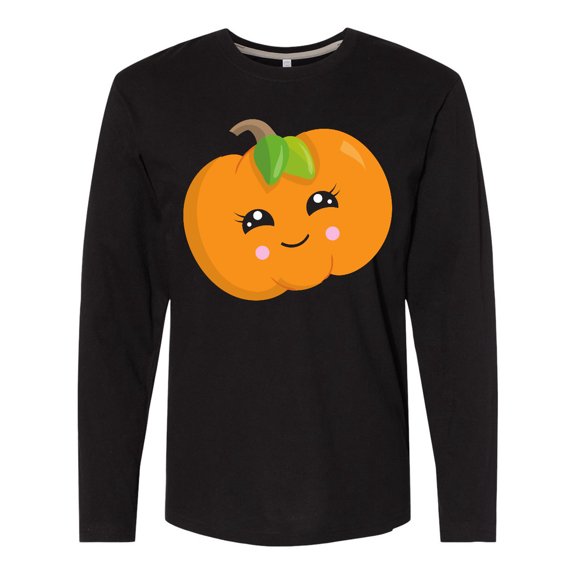 Inktastic Smiling Pumpkin, Halloween, Orange Pumpkin Long Sleeve T-Shirt
