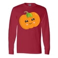 thumbnail image 1 of Inktastic Smiling Pumpkin, Halloween, Orange Pumpkin Long Sleeve T-Shirt, 1 of 5