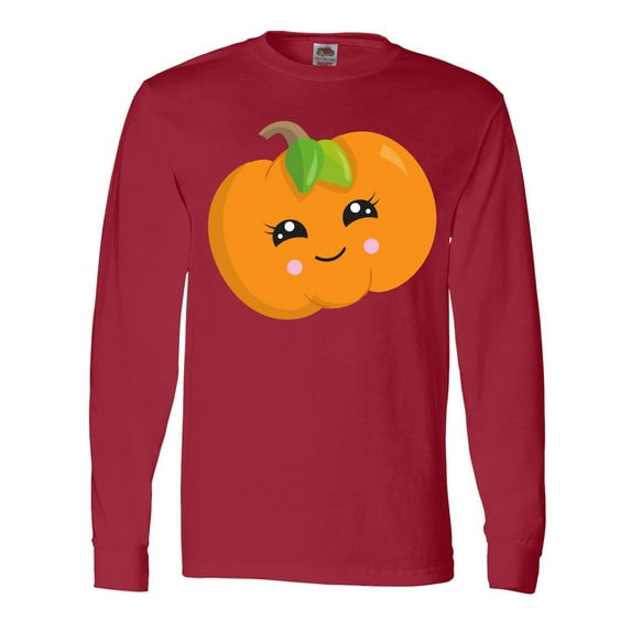 Inktastic Smiling Pumpkin, Halloween, Orange Pumpkin Long Sleeve T-Shirt