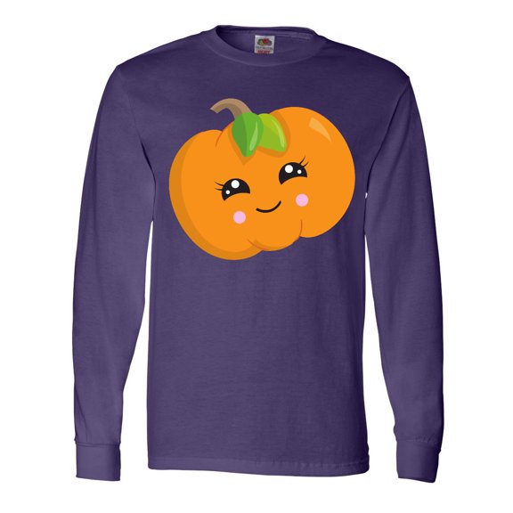 Inktastic Smiling Pumpkin, Halloween, Orange Pumpkin Long Sleeve T-Shirt