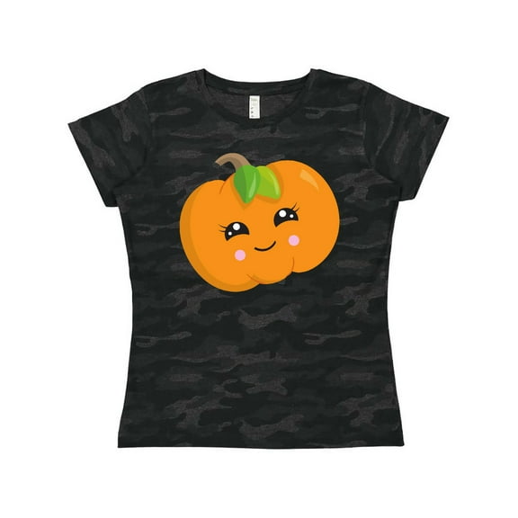Inktastic Smiling Pumpkin, Halloween, Orange Pumpkin Women's T-Shirt