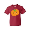 thumbnail image 1 of Inktastic Smiling Pumpkin, Halloween, Orange Pumpkin Youth T-Shirt, 1 of 5
