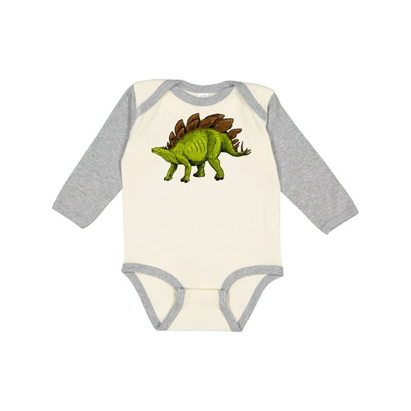 Inktastic Smiling Stegosaurus Boys or Girls Long Sleeve Baby Bodysuit