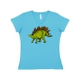 thumbnail image 1 of Inktastic Smiling Stegosaurus Women's V-Neck T-Shirt, 1 of 5