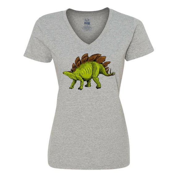 Inktastic Smiling Stegosaurus Women's V-Neck T-Shirt