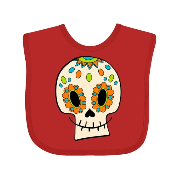 Inktastic Smiling Sugar Skull for Day of the Dead Boys or Girls Baby Bib