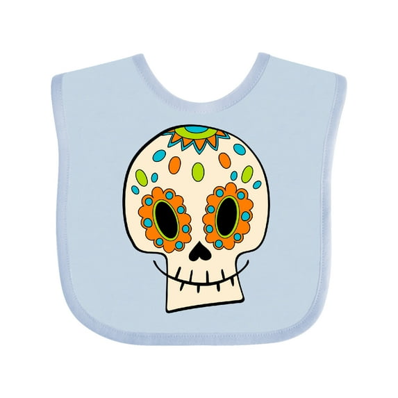 Inktastic Smiling Sugar Skull for Day of the Dead Boys or Girls Baby Bib