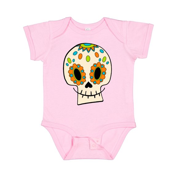 Inktastic Smiling Sugar Skull for Day of the Dead Boys or Girls Baby Bodysuit