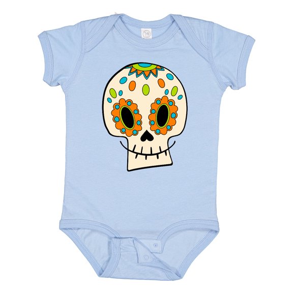Inktastic Smiling Sugar Skull for Day of the Dead Boys or Girls Baby Bodysuit